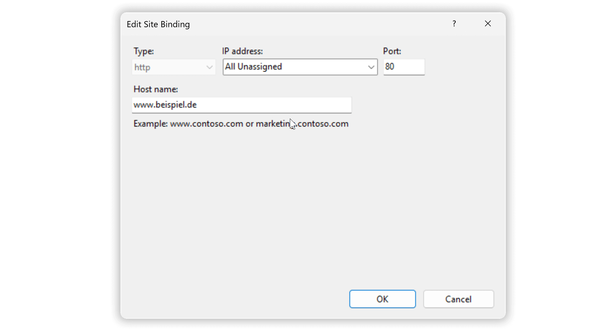 IIS 10 Standard-Webseite