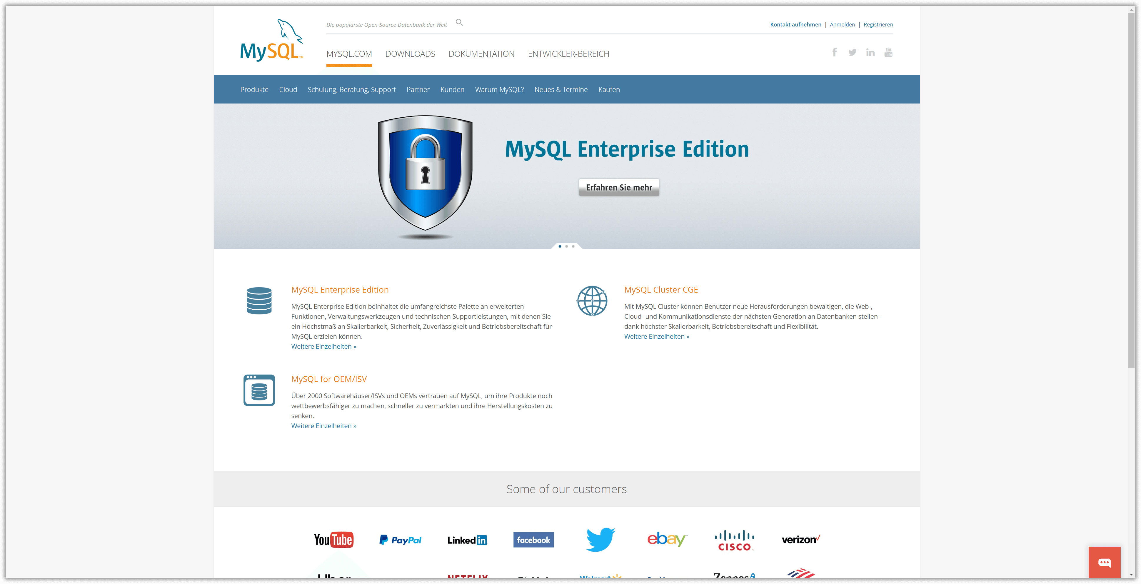 Die MySQL-Homepage