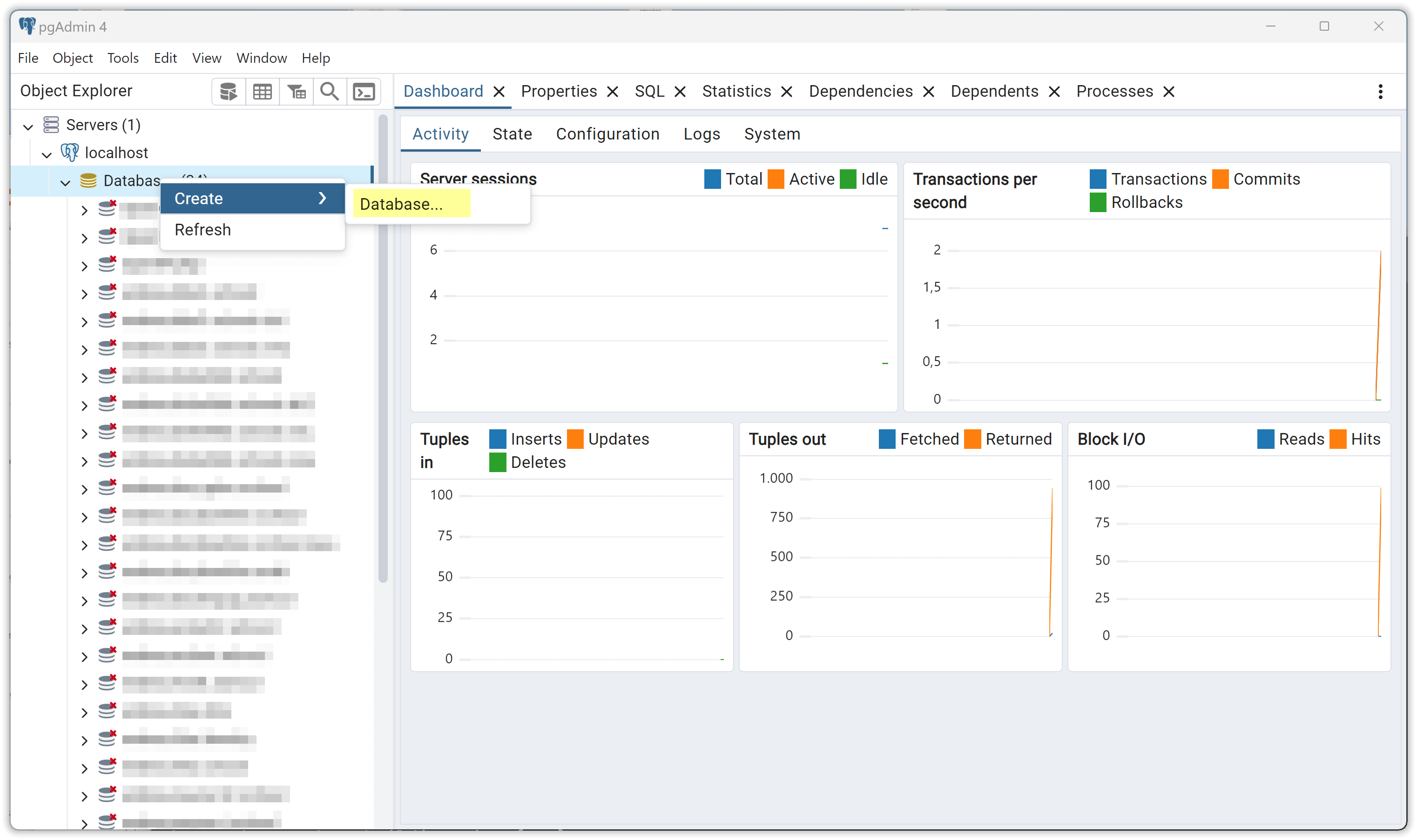 Neue Datenbank erstellen