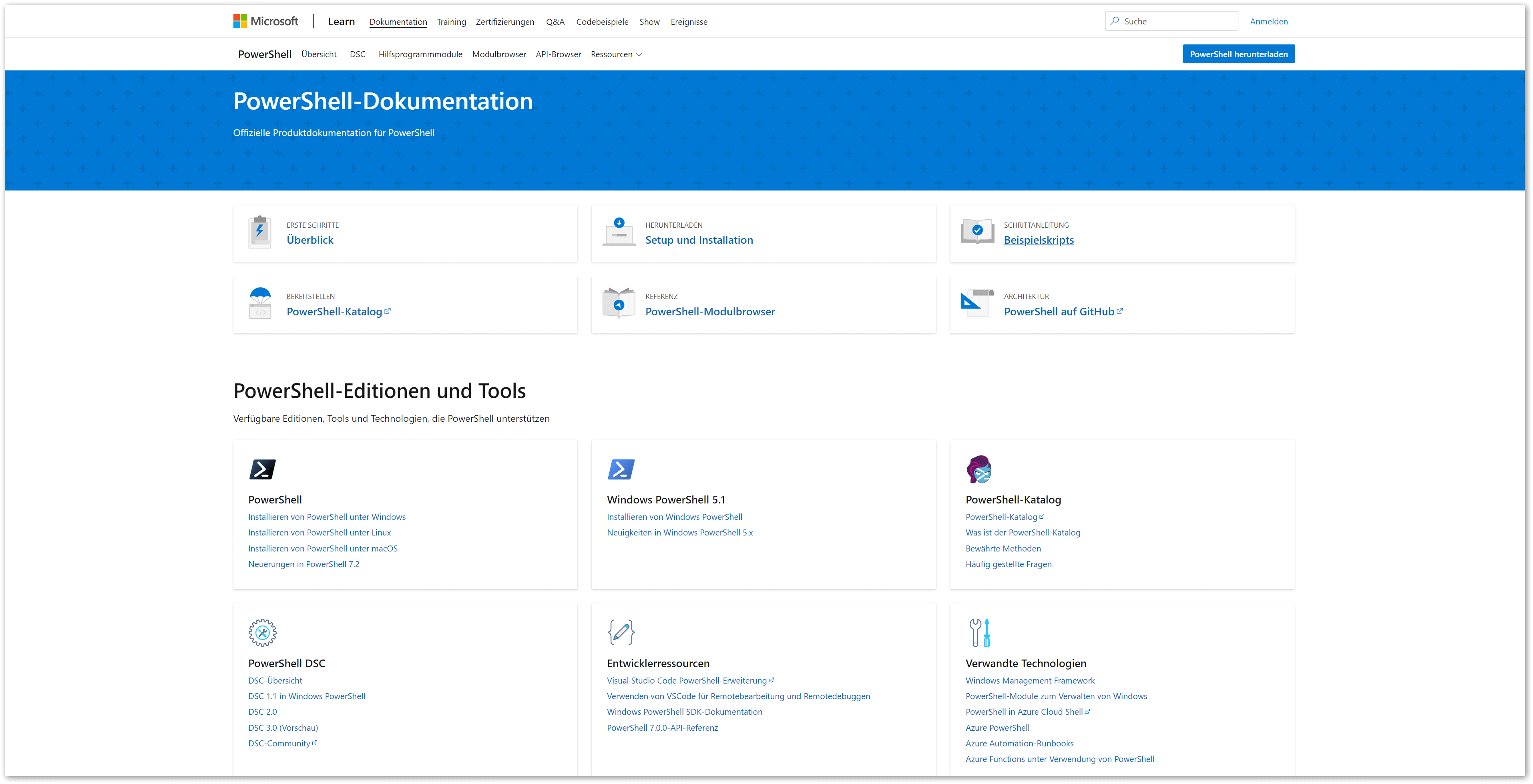 Die PowerShell-Homepage