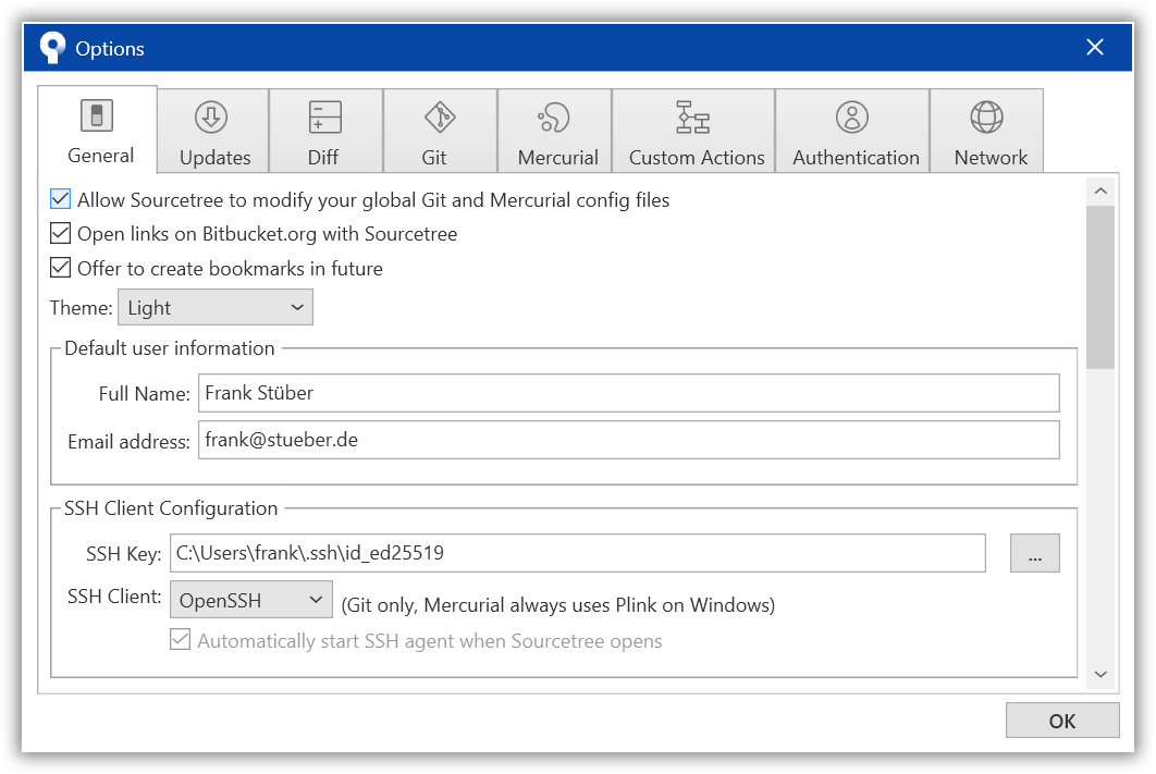 SSH in SourceTree konfigurieren