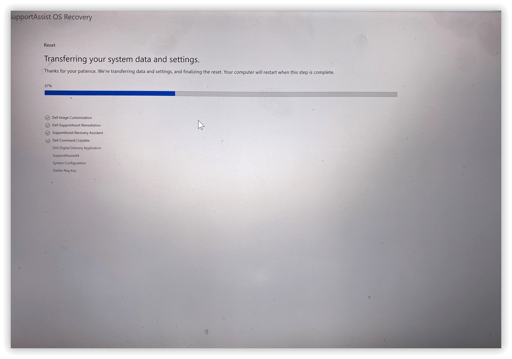 DELL Reset - Support Assist OS Recovery