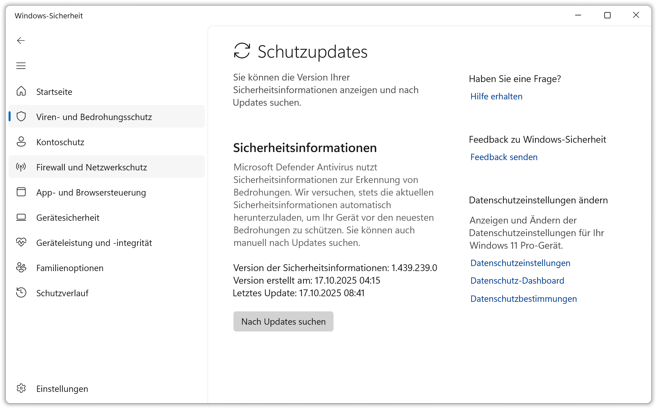 Windows Defender - Nach Updates suchen