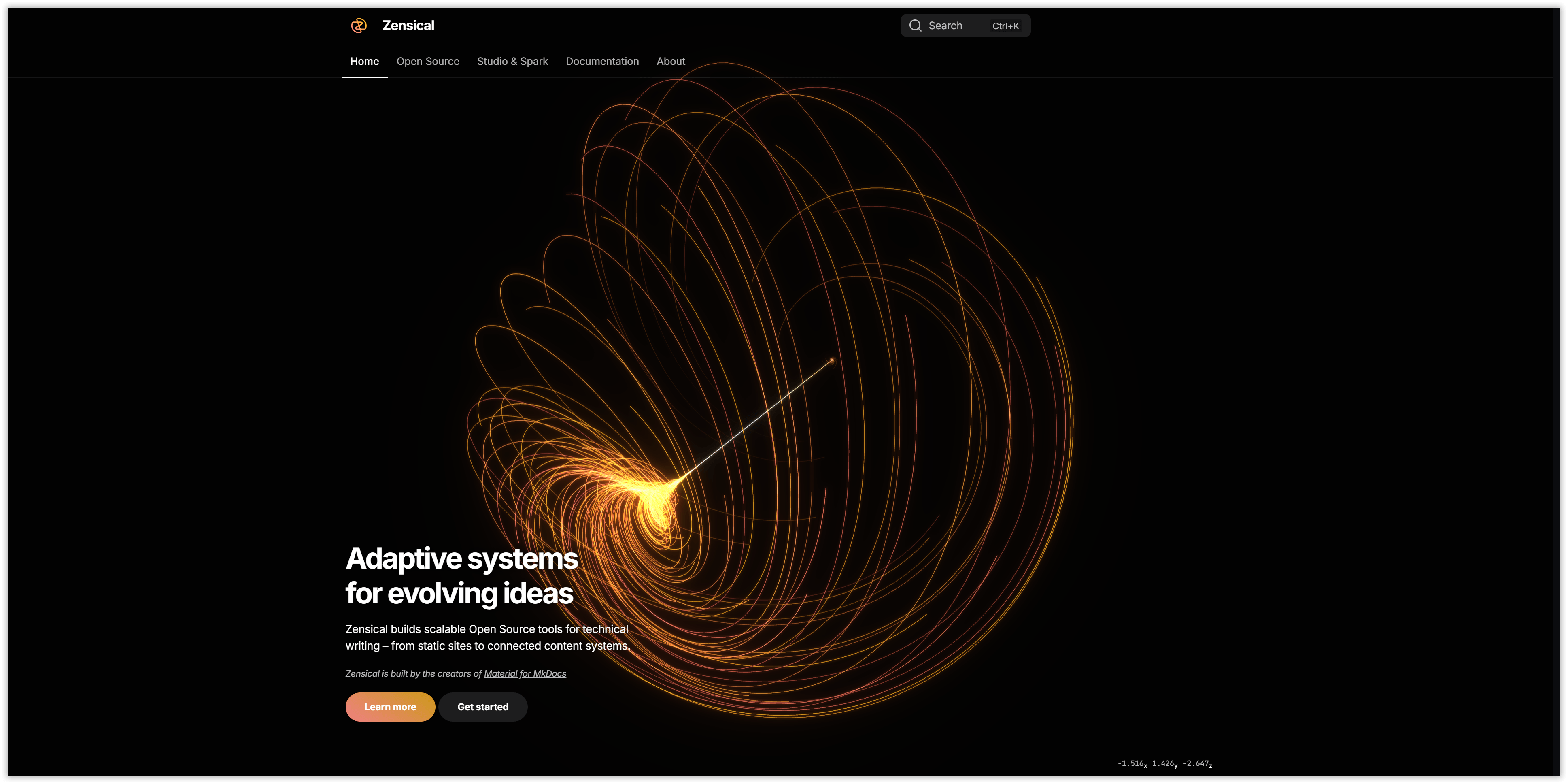 Die Zensical-Homepage